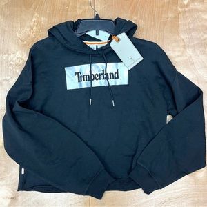 NWT Timberland Women's Black cropped hoodie